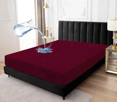 Zdjęcie produktu dla Wodoodporny pokrowiec na materac 200 x 200 cm, oddychający, czerwony