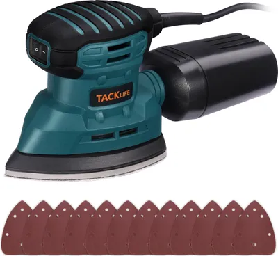 Produktbild von Tacklife PMS01AS 1.1A 130W 12.000 OPM Klassischer Maus-Detailschleifer mit 12 Schleifpapieren und effizientem Staubsammelsystem für enge Räume beim Schleifen in der Heimdekoration