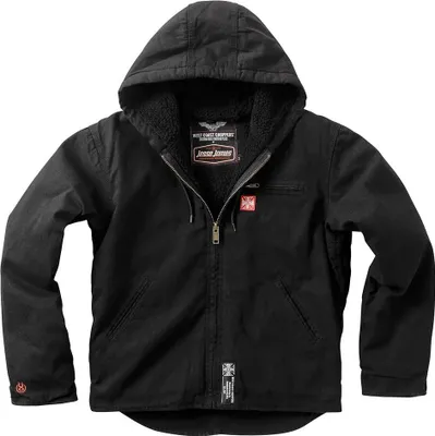 Produktbild von West Coast Choppers Sherpa Lined Canvas Work Jacke Schwarz M Mann Schwarz M
