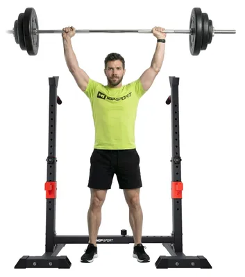Produktbild von Kniebeugenständer Hantelständer Squat-Rack - Höhenverstellbar - Mit Sicherheitsstützen - Stahl, Schwarz