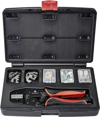 Produktbild von TOOLCRAFT TO-7703463 Crimpzangen-Set 83teilig Aderendhülsen 0.5 bis 35 mm² Inkl. Aderendhülsensortiment im Koffer, Inkl