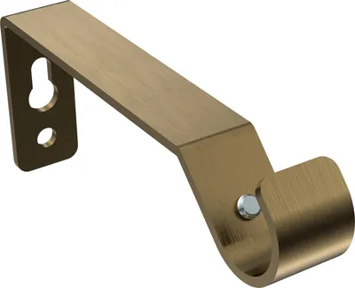 Produktbild von Interdeco Träger mit Abstand 7,5 cm / Wandhalterung für Gardinenstangen 16 mm Ø, 1-läufig Messing Antik, Typ Olymp