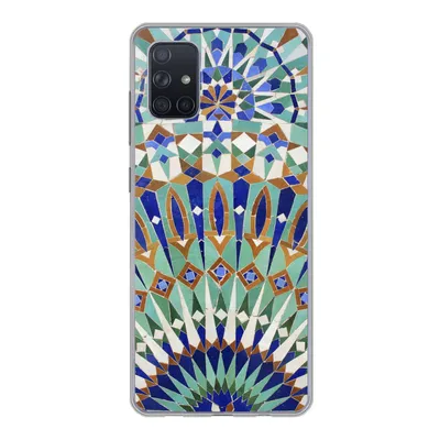 Produktbild von MuchoWow® Handyhülle Schutzhülle Hülle für Samsung Galaxy A71 Eine marokkanische Mosaikwand mit verschiedenen Formen Silikon Softcase Handy Hülle - Kartenbesitzer