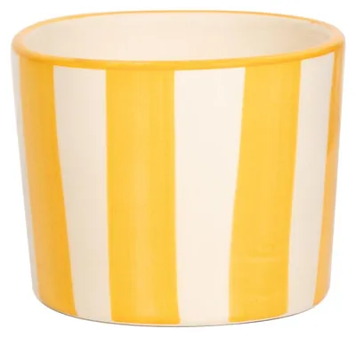 Immagine prodotto di Lido Set 2 Bicchieri Tumbler Righe Giallo: Artigianato Artistico di Civita Castellana, Design Elegante e Versatile per Bevande o Dessert, 2 Pezzi