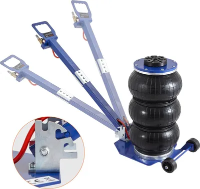 Image de Cric pneumatique Air Jack 3 t, bleu triple sac Cric pneumatique 140-450 mm Hauteur de levage sac Cric pneumatique, 5 minutes de levage Cric cric pour VUS, camion bleu