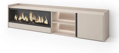 Produktbild von TV-Möbel Holzeffekt beige 212x35x50cm Kamin mit Feuereffekt XXL
