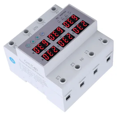 Productafbeelding van Overspanningsbeveiliging - Automatische 3-fase DIN-rail Voltmeter