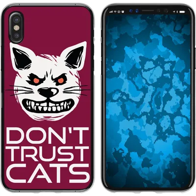 Produktbild von PhoneNatic Case kompatibel mit Apple iPhone X / XS Silikon-Hülle Crazy Animals Katze M1