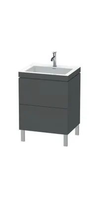 Produktbild von Waschtischunterbau L-CUBE m WT Vero Air 698x600x480mm o HL we hgl ohne Hahnloch weiß hochglanz