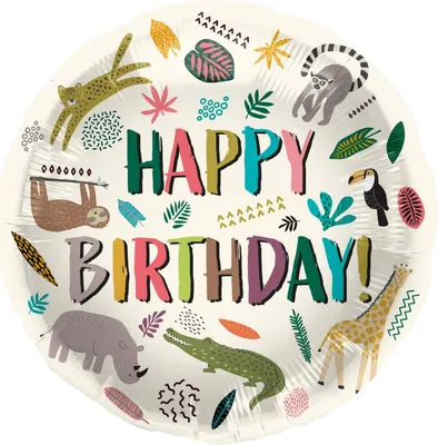Produktbild von Folat 68386, Spielzeugballon, Folie, Mehrfarbig, Muster, Party, Zoo Party