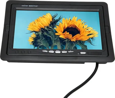 Obrázek produktu pro Monitor zadní kamery s podporou otáčení obrazovky, 2 AV vstupy, 7palcový barevný LCD monitor TFT pro automobilovou DVD kameru