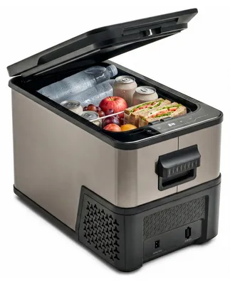 Immagine prodotto di TZS First Austria - Frigo a Compressore Portatile 27L - Fino a -20°C - 44 dB - 12V 24V 230V - Anti-Impronta - per Auto Camping Viaggio - Dark Steel