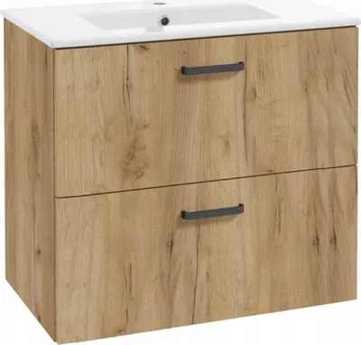 Obrázok produktu pre Kúpeľňová skrinka s umývadlom 80 x 40 cm Dub Craft Gold Závesná 2 zásuvky