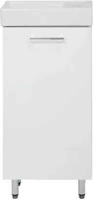 Produktbild von VBChome Badunterschrank 40x85x22 cm Weiß Stehend mit Keramik-Waschbecken – Waschtischunterschrank mit Armaturloch – Badezimmermöbel Set Modern