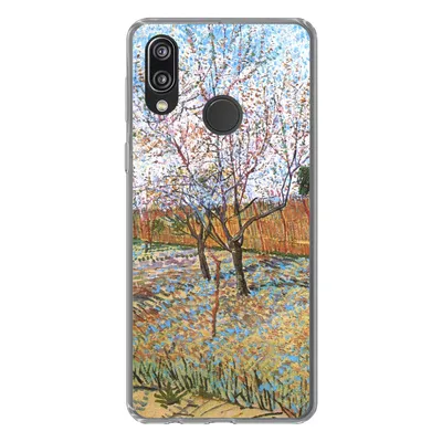 Produktbild von MuchoWow® Handyhülle Schutzhülle Hülle für Huawei P20 Lite (2020) Blühender Pfirsichbaum - Vincent van Gogh Silikon Softcase Handy Hülle - Kartenhalter