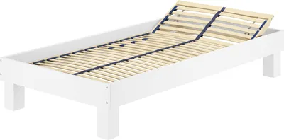 Produktbild von Holzbett breites Einzelbett 100x200 Buche Bettrahmen Futonbett mit wählbarem Zubehör  V-60.87-10WFederholzrahmen inkl.