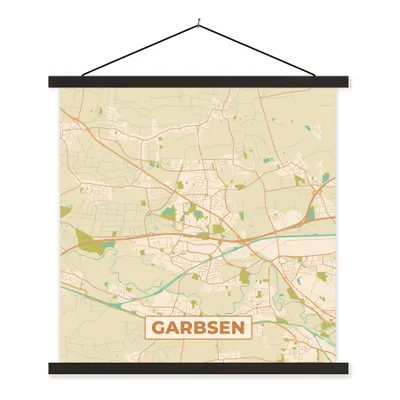 Produktbild von MuchoWow® Textilposter Karte - Garbsen - Vintage - Karte 90x90 cm mit schwarzem Rahmen - Magnetisches