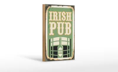 Produktbild von Holzschild Retro 12x18cm Irish pub Beer Bier Alkohol