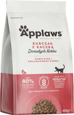 Produktbild von APPLAWS Adult Chicken with duck - trockenfutter für Katzen - 400g