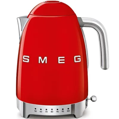 Produktbild von SMEG Wasserkocher mit Temperatureinstellung 50-100°C Edelstahl Kocher,2400,00 W, 360°Basis elektrischer Wasser Kocher mit Temperatureinstellung Rot