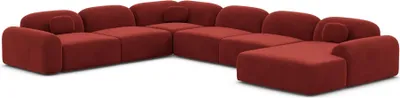 Produktbild von Samtstoff U-Form XXL Wohnlandschaft Nuvia Rot Rechts