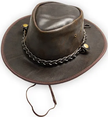 Produktbild von Cowboyhut Lederhut knautschbar - Gr. M-XL Westernhut Australian Hat mit Hutband M - 56 cm - 57 cm