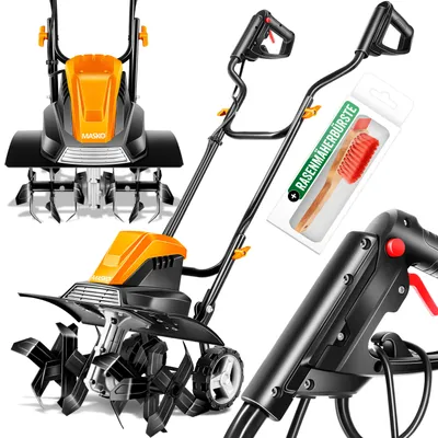 Produktbild von MASKO® elektrische Motorhacke 1500 Watt | 40cm Arbeitsbreite 20cm Arbeitstiefe | Bodenhacke | Ackerfräse Kultivator Gartenfräse | Elektro Hacke | klappbarer Handgriff | Metallgehäuse | Transporträder