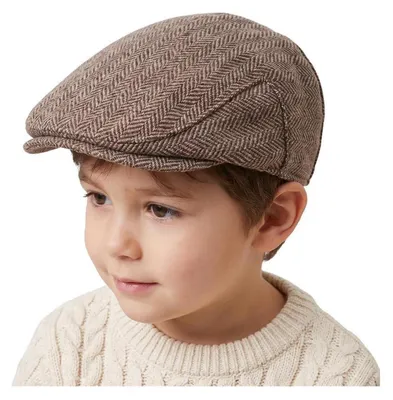 Produktbild von Baskenmütze für Jungen Wollmischgewebe Braun Größe 52