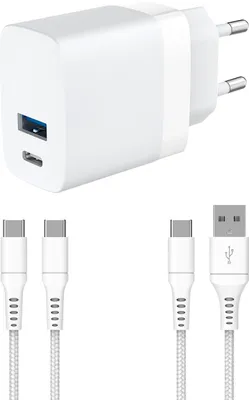 Produktbild von SPEEDLINK GaN Ladergerät & 2xKabel USB-A & USB-C, weiß