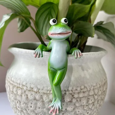 Lustige Kletterfrosch Figuren für Blumentöpfe und Gartendekoration