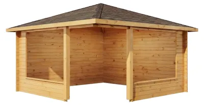 Produktbild von Alpholz 5-Eck Gartenlaube Maik 415x415cm Imprägniert Pinie 40mm Wandstärke
