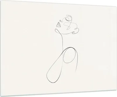 Produktbild von Bilder auf glas - Einteilig - Linie Linie Frau - 100x70cm - Glasbilder - Wandbilder - Bilder - zum Aufhängen bereit - Wanddekoration aus Glas - Glas Bilder - Wandbild auf Glas - GAA100x70-5112