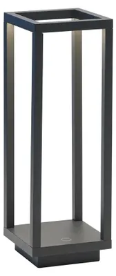 Zdjęcie produktu dla Ciemnoszara lampa stołowa LED zasilana bateriami 2,2 W, IP54, szafran, 3000 K, maksymalna moc 12 godzin, aluminium