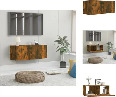 Produktbild von vidaXL TV-Schrank Räuchereiche 80x30x30 cm Holzwerkstoff -  TV-Möbel