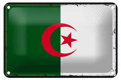 Produktbild von Blechschild Flagge Algerien 18x12cm Retro Flag Algeria