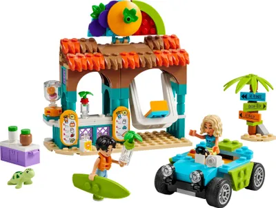 Produktbild von LEGO Friends Smoothie-Stand am Strand, Spielset für Rollenspiele, Geschenkidee für Mädchen und Jungen ab 6 Jahren mit Spielfiguren, Schildkröte und Zubehör, Spielzeug für soziale Entwicklung 42625