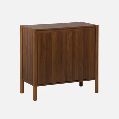 Produktbild von sweeek - Sideboard Holzdekor 2 Türen 80 cm - Nussbaumfarben