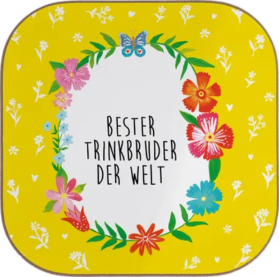 Produktbild von Mr. & Mrs. Panda Untersetzer für Gläser Trinkbruder - Weiß - Geschenk, gläseruntersetzer, Holzuntersetzer, Saufkumpane, Coaster, unterleger, Trinkkumpel, Kumpel