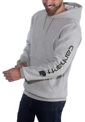 Produktbild von CARHARTT Sweatshirt mit Kapuze, Ärmel-Logo, chiné grau, Größe M - K288-E20-M