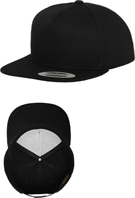 Zdjęcie produktu dla FLEXFIT 6007 | Classic 5 Panel Snapback Cap / Cap / Beanie / Hat - Kolor: Czarny / Czarny - Rozmiar: Jeden rozmiar