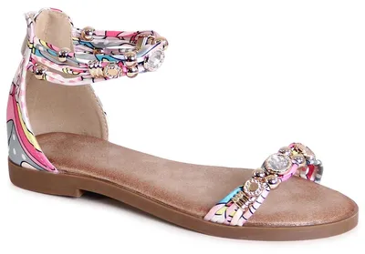 Produktbild von topschuhe24 3072 Damen Riemchen Sandalen Glitzer Sandaletten, Farbe:Rosa Bunt, Größe:38 EU
