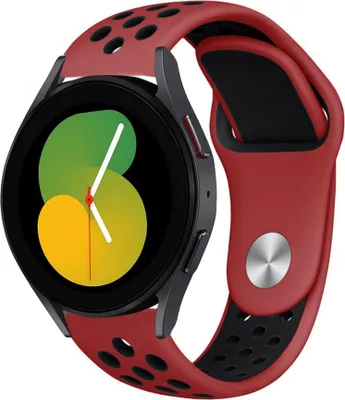 Produktbild von Strap-it Samsung Galaxy Watch 5 - 40mm Sportarmband (Rot/Schwarz)
