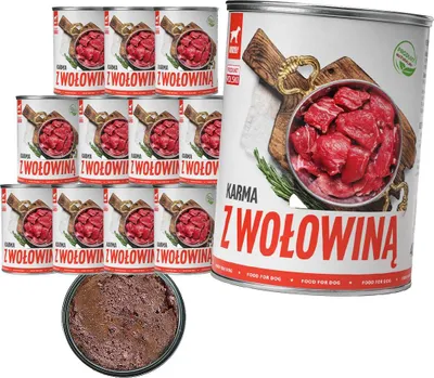 Produktbild von Tuftuf | Nasses Futter für Hunde - 12x400g - Rindfleisch - 81% Feuchtigkeit - Nassfutter