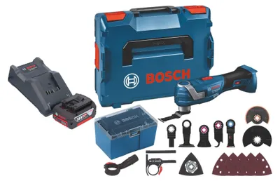 Image de Bosch GOP 18V-34 Professional Cutter multifonction sans fil 18 V Starlock Plus + 1x batterie 4,0 Ah + chargeur + 17 pces. d'accessoires + L-Boxx