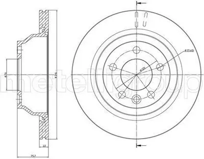 Produktbild von 2x METELLI Bremsscheibe 23-0849C für VW Touareg (7LA 7L6 7L7) 75 6mm 314 0mm