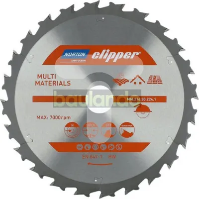 Produktbild von Norton Clipper Kreissägeblatt Universal / Grob 216x30 24Z