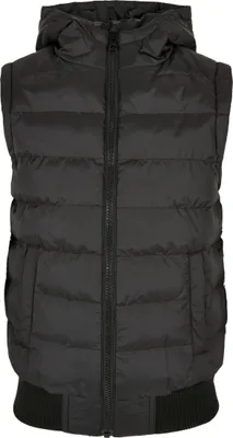 Zdjęcie produktu dla Kamizelka dziecięca Urban Classics Boys Small Bubble Hooded Vest, czarna/czarna – rozmiar 122/128