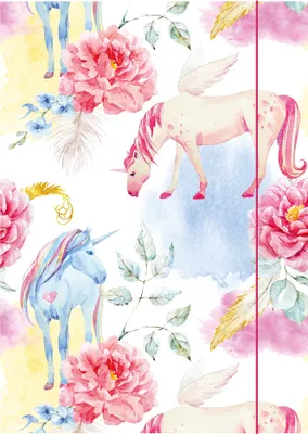 Produktbild von RNKVERLAG 45327 - Zeichenmappe Einhorn 310 x 440 mm DIN A3, mit Gummizugverschluss, 1 Stück
