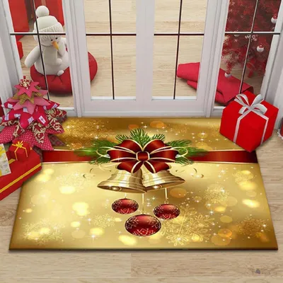 Produktbild von Weihnachtsteppich Fußmatte 40 x 60 cm Flanell-Polyester rutschfest 3D-Druck