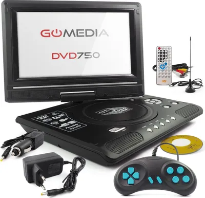 Zdjęcie produktu dla Przenośny Odtwarzacz DVD Gomedia 7.8" 300 Gier Polskie Menu Antena USB